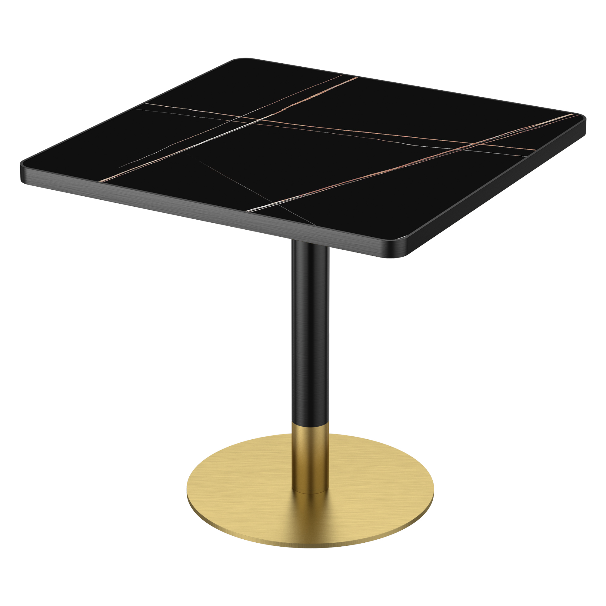 Laurent Black Gold Square Table