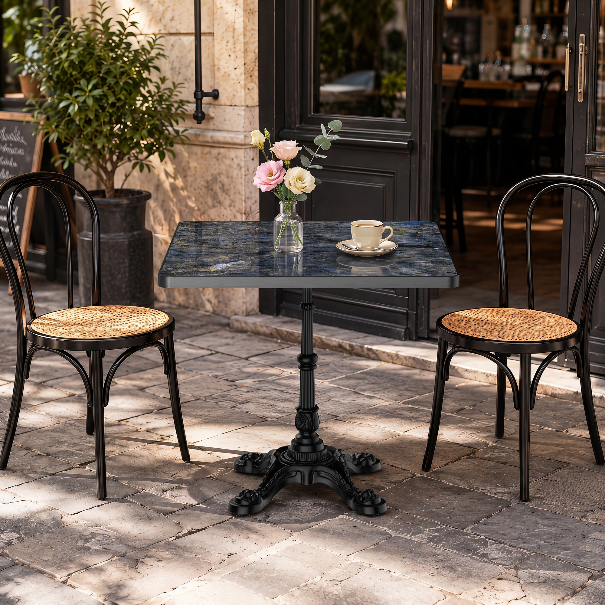 Outdoor Sapphire Square Table — scene